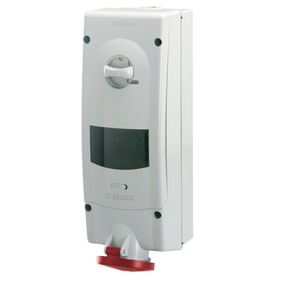Scame Switchable IP44 Industrial Interlock Socket 3P+E, Earthing Position 6h, 16A, 400 V