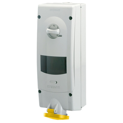 Scame Switchable IP44 Industrial Interlock Socket 2P+E, Earthing Position 4h, 32A, 110 V