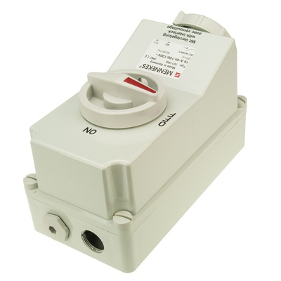 MENNEKES Switchable IP67 Industrial Interlock Socket 2P+E, Earthing Position 4h, 16A, 110 V