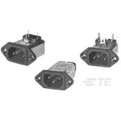 TE Connectivity 6A, 250 V ac Male Flange Mount IEC Inlet Filter 6EEAP