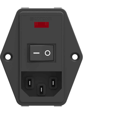 TE Connectivity 3A, 115 V ac, 230 V ac Flange Mount IEC Inlet Filter PM0S0DH30, Faston
