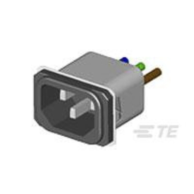 TE Connectivity 15A, 250 V ac Snap-In IEC Inlet Filter 15SRBS8-X, Wire Lead