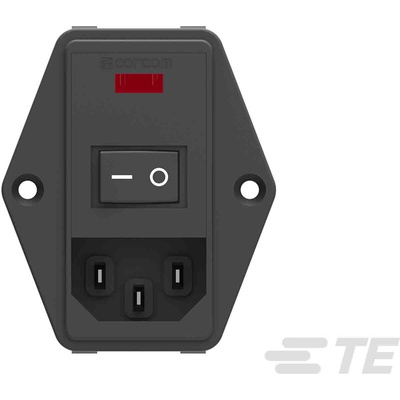 TE Connectivity 10A, 115 V ac, 230 V ac Flange Mount IEC Inlet Filter PE0SXDSXB, Faston