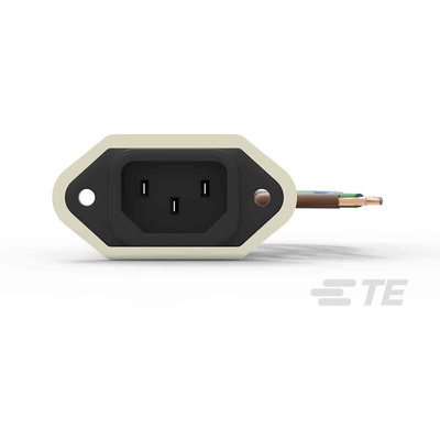 TE Connectivity 3A, 250 V ac Flange Mount IEC Inlet Filter 3EJT8F, Wire Lead