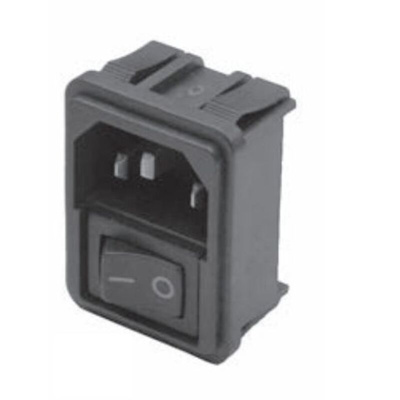 TE Connectivity 15A, 250 V ac Male Flange Mount IEC Inlet Filter 2 Pole 15CE1