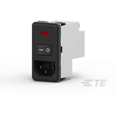 TE Connectivity 10A, 115 V ac, 230 V ac Snap-In IEC Inlet Filter PS0SXDSX0, Faston