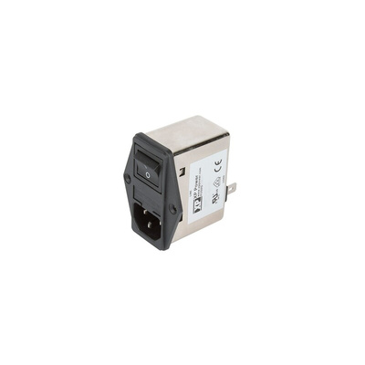 XP Power 4A, 264 V ac Male Screw IEC Inlet Filter 2 Pole FGSMA04BFR, Faston 1 Fuse