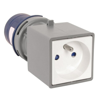 RS PRO IP20 Blue 2P + E Industrial Power Connector Adapter Socket, Rated At 16A, 230 V