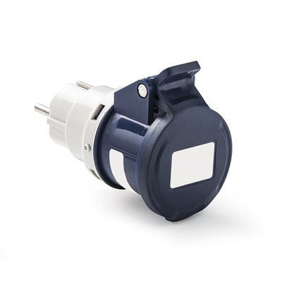 RS PRO IP20 Blue 2P + E Industrial Power Connector Adapter Plug, Rated At 16A, 230 V