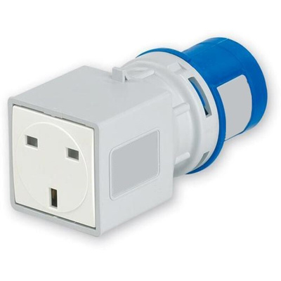 RS PRO IP20 Blue 2P + E Industrial Power Connector Adapter Socket, Rated At 13A, 230 V