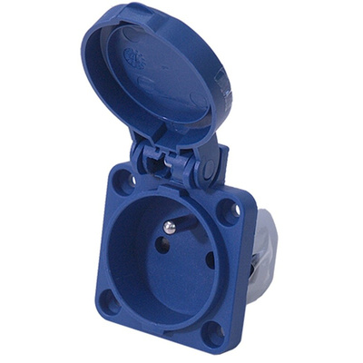 RS PRO IP54 Blue 2P + E Industrial Power Socket, Rated At 16A, 230 V