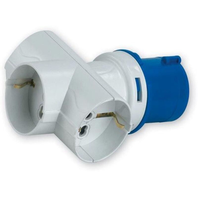 RS PRO IP20 Blue 2P + E Industrial Power Connector Adapter Plug, Socket, Rated At 16A, 230 V