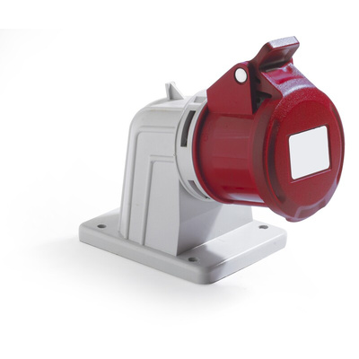 RS PRO IP44 Red Panel Mount 3P + E Industrial Power Socket, Rated At 16A, 380 → 415 V