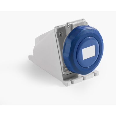 RS PRO IP67 Blue Wall Mount 2P + E Industrial Power Socket, Rated At 16A, 200 → 250 V