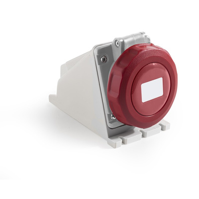 RS PRO IP67 Red Wall Mount 3P + E Industrial Power Socket, Rated At 16A, 380 → 415 V