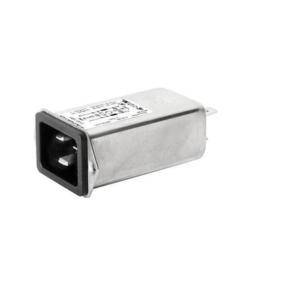 Schurter 16A, 250 V ac Receptacle Panel Mount IEC Filter 5130.1000, Quick Connect None Fuse