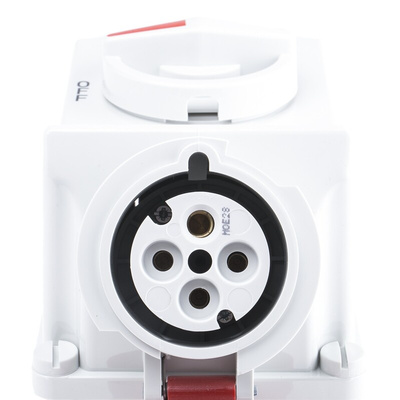 MENNEKES Switchable IP44 Industrial Interlock Socket 3P+E, Earthing Position 6h, 32A, 400 V