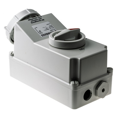 MENNEKES Switchable IP67 Industrial Interlock Socket 3P+E, Earthing Position 6h, 32A, 400 V