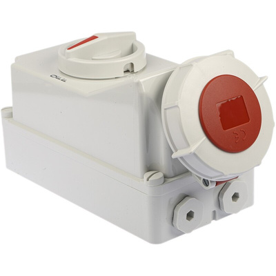 MENNEKES Switchable IP67 Industrial Interlock Socket 3PN+E, Earthing Position 6h, 32A, 400 V