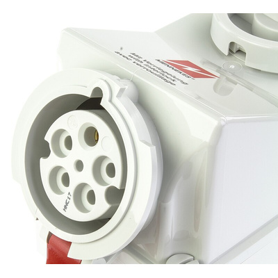 MENNEKES Switchable IP44 Industrial Interlock Socket 3PN+E, Earthing Position 6h, 32A, 400 V