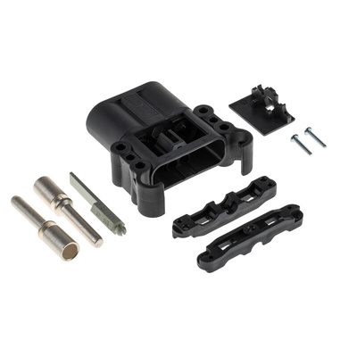 Rema Black Chassis Mount 2P Industrial Power Plug, Rated At 160A, 150 V