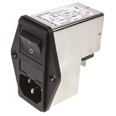 Schurter 2A, 250 V ac Male Panel Mount Filtered IEC Connector 4304.4022, Solder