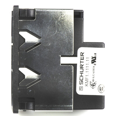 Schurter 1A, 250 V ac Male Snap-In Filtered IEC Connector 2 Pole KMF1.1111.11, Solder 2 Fuse