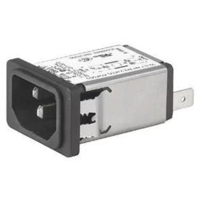 Schurter 1A, 250 V ac Male Snap-In Filtered IEC Connector 5110.0143.1