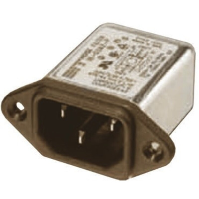 Roxburgh EMC 6A, 250 V ac/dc Screw Mount IEC Inlet Filter RIX0642P, Pin