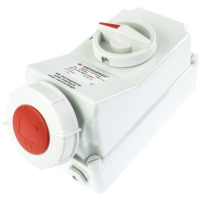 MENNEKES Switchable IP67 Industrial Interlock Socket 3P+E, Earthing Position 3h, 32A, 415 V