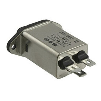 Schaffner 1A, 250 V ac Male Panel Mount IEC Filter FN9222EU-1-06, Faston None Fuse