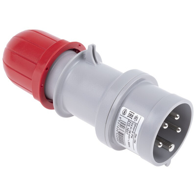 Scame IP44 Red Cable Mount 3P + N + E Industrial Power Plug, Rated At 16A, 415 V