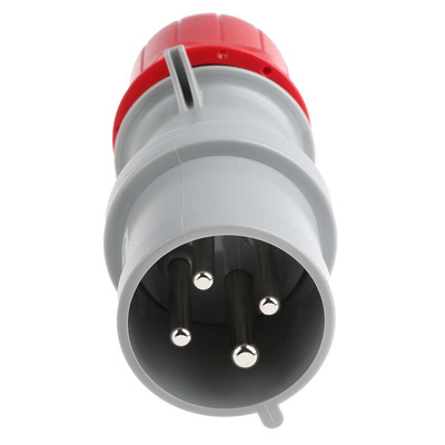 Scame IP44 Red Cable Mount 3P + E Industrial Power Plug, Rated At 32A, 415 V