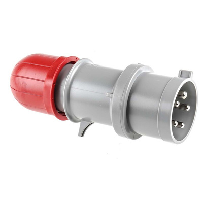 Scame IP44 Red Cable Mount 3P + N + E Industrial Power Plug, Rated At 32A, 415 V