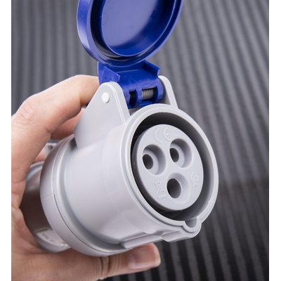 Scame IP44 Blue Cable Mount 2P + E Industrial Power Socket, Rated At 16A, 230 V