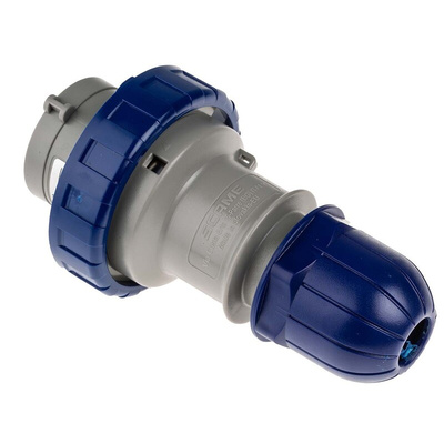 Scame IP66, IP67 Blue Cable Mount 2P + E Industrial Power Plug, Rated At 16A, 230 V