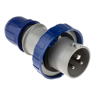 Scame IP66, IP67 Blue Cable Mount 2P + E Industrial Power Plug, Rated At 16A, 230 V