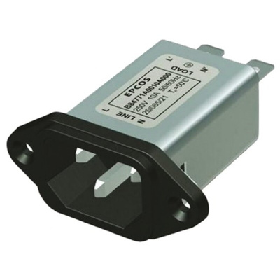 EPCOS 15A, 250 V ac/dc Panel Mount IEC Inlet Filter B84771M0015A000, Tab