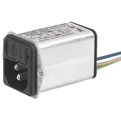 Schurter 4A, 125 V ac, 250 V ac Male Screw Filtered IEC Connector 4301.7003, Quick Connect 1, 2 Fuse