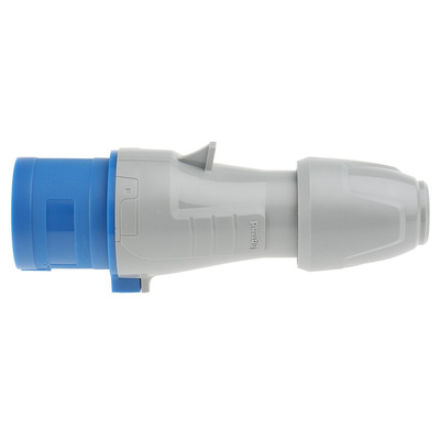 Legrand, P17 Tempra Pro IP44 Blue Cable Mount 2P + E Industrial Power Plug, Rated At 16A, 230 V