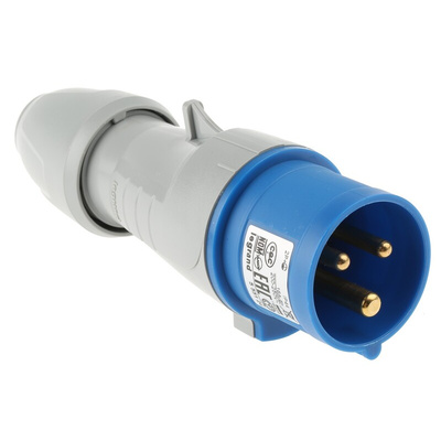 Legrand, P17 Tempra Pro IP44 Blue Cable Mount 2P + E Industrial Power Plug, Rated At 16A, 230 V