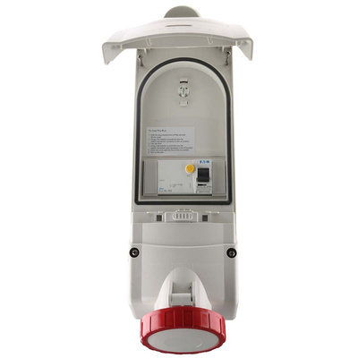 Scame, ADVANCE 2 IP67 Yellow Wall Mount 3P + N + E RCD Industrial Power Connector Socket, Rated At 32A, 415 V