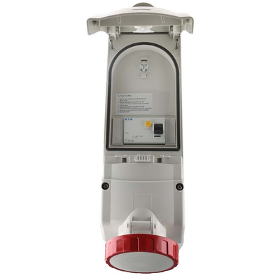 Scame, ADVANCE 2 IP67 Red Wall Mount 3P + N + E RCD Industrial Power Connector Socket, Rated At 64A, 415 V