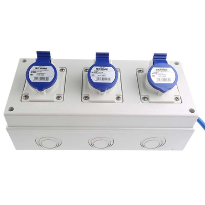 Scame IP44 Blue Surface Mount Socket, Rated At 16A, 200 → 250 V