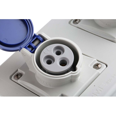Scame IP44 Blue Surface Mount Socket, Rated At 16A, 200 → 250 V