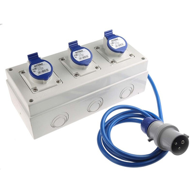 Scame IP44 Blue Surface Mount Socket, Rated At 16A, 200 → 250 V