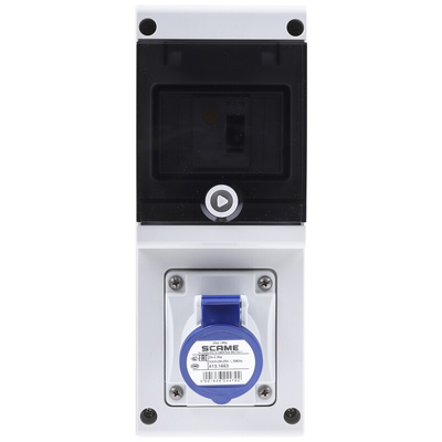 Scame, DOMINO IP44 Blue Wall Mount 2P + E RCD Industrial Power Connector Socket, Rated At 16A, 230 V