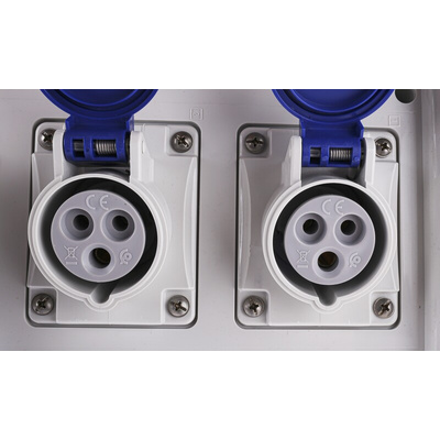 Scame, Block 3 IP44 Red Wall Mount 2P + E RCD Industrial Power Connector Socket, Rated At 16A, 230 V