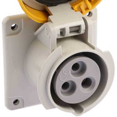 Scame Grey Socket, Rated At 16A, 100 → 130 V