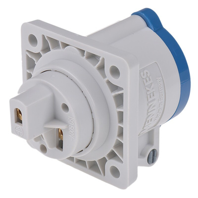MENNEKES IP44 Blue Panel Mount 3P Industrial Power Socket, Rated At 16A, 230 V